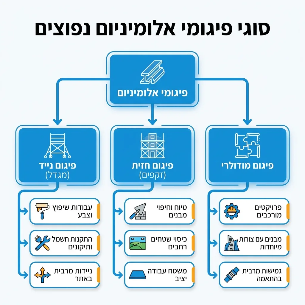 אינפוגרפיקה — סוגי פיגומי אלומיניום נפוצים: פיגומי אלומיניום