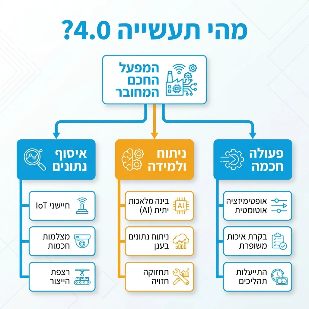 אינפוגרפיקה — מהי תעשייה 4.0?: המפעל החכם המחובר