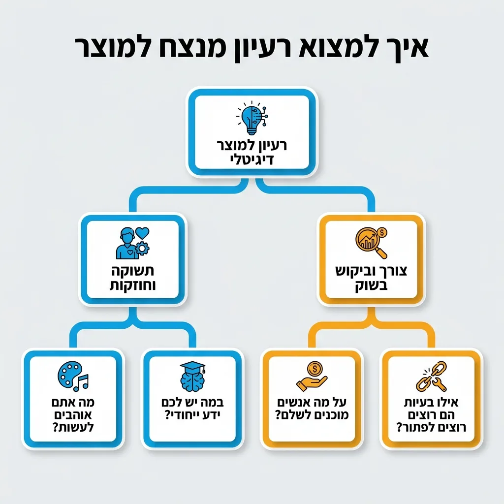 אינפוגרפיקה — איך למצוא רעיון מנצח למוצר: רעיון למוצר דיגיטלי
